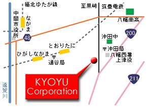 協友産業への地図